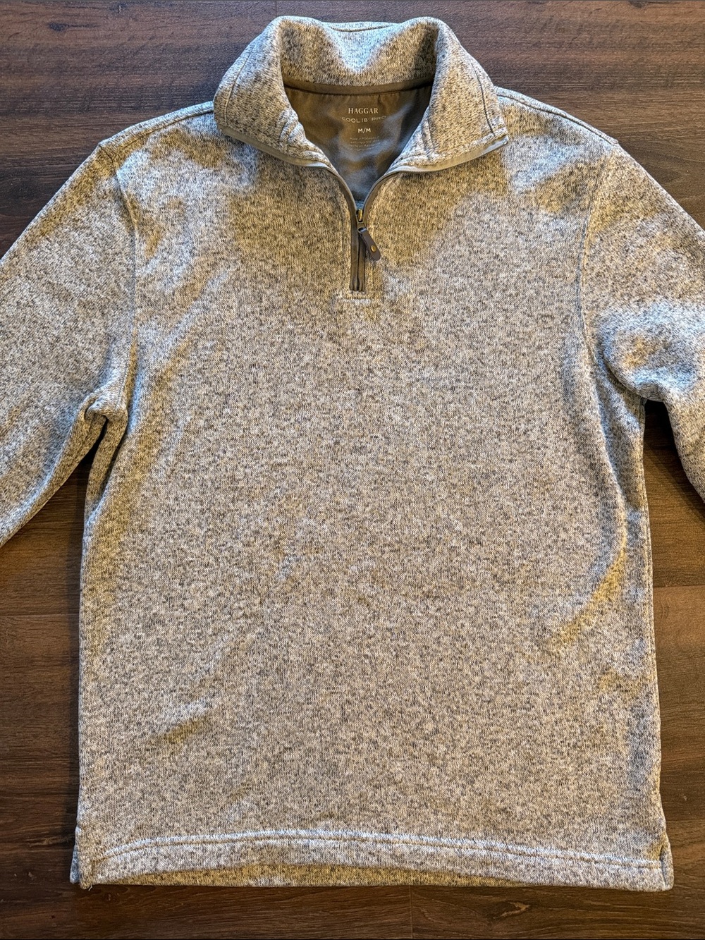 Haggar Men's Light Heather Gray Quarter-Zip Pullover